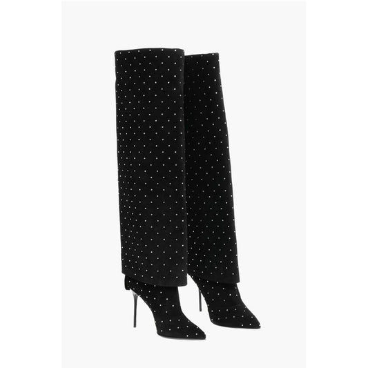 Suede ARIEL Boots with Rhinestoned Detail