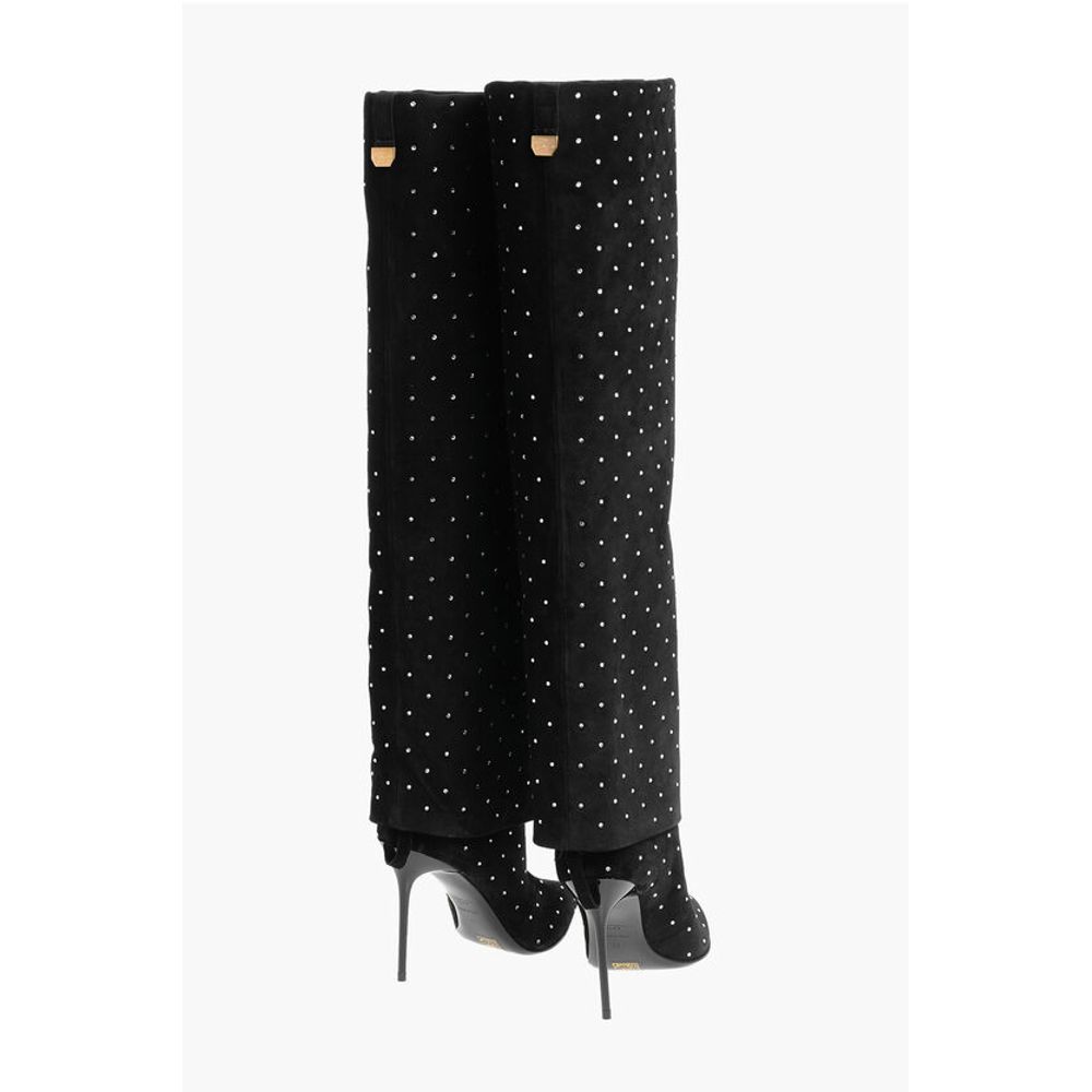 Suede ARIEL Boots with Rhinestoned Detail