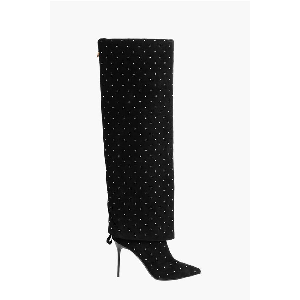 Suede ARIEL Boots with Rhinestoned Detail
