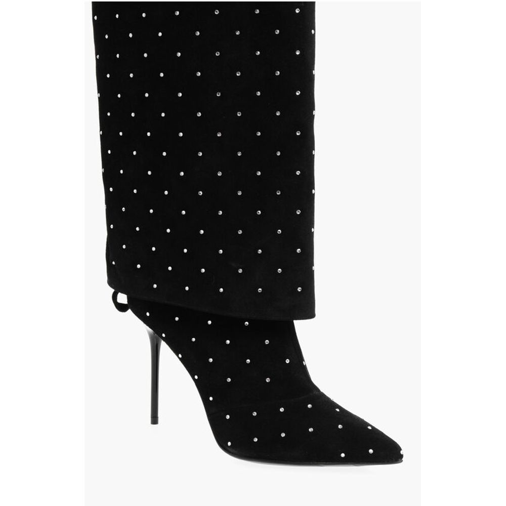 Suede ARIEL Boots with Rhinestoned Detail