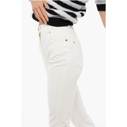 Flared-leg Denims with Jewel Buttons