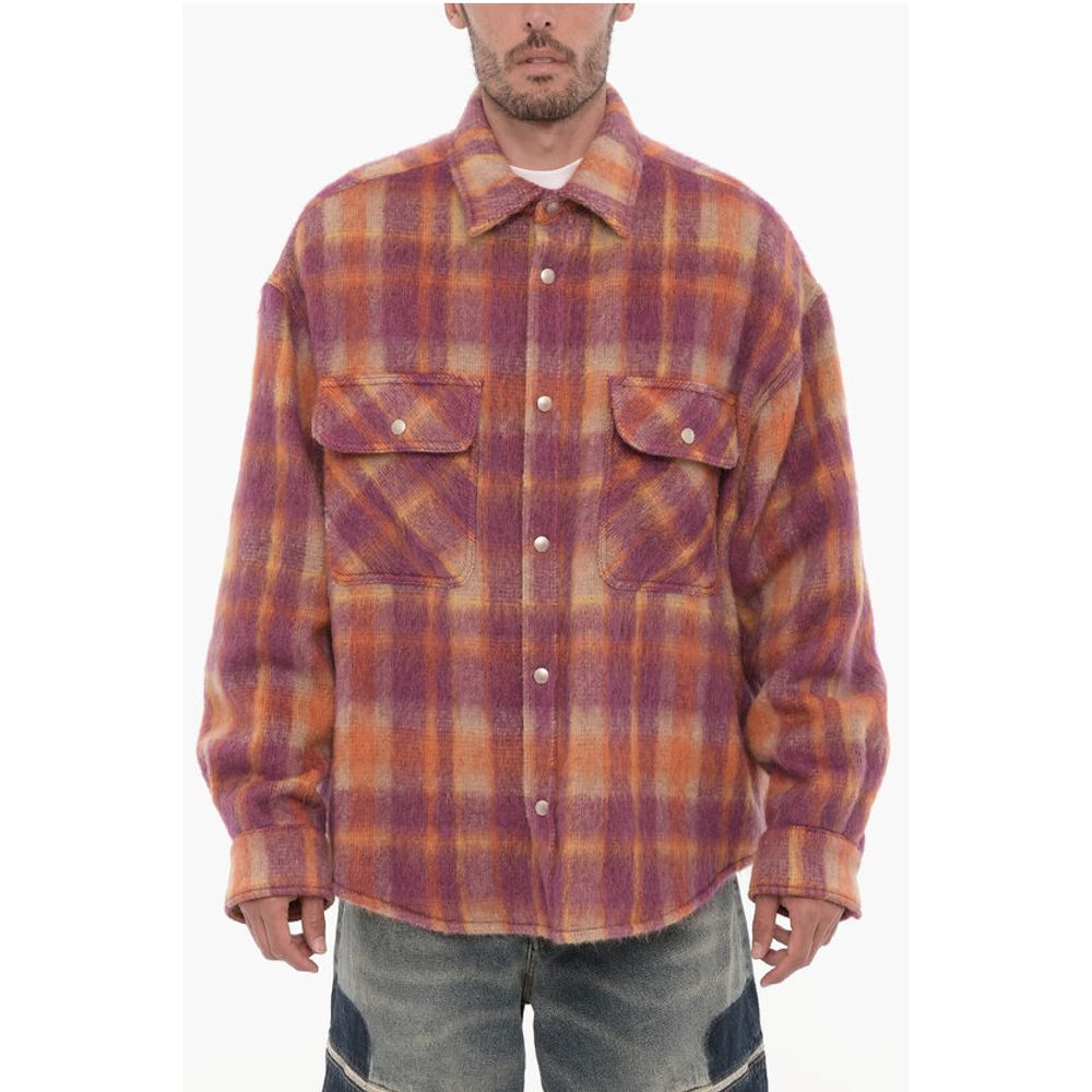 Virgin Wool Overshirt with Snap Buttons