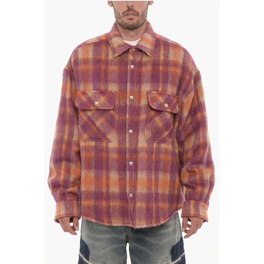 Virgin Wool Overshirt with Snap Buttons