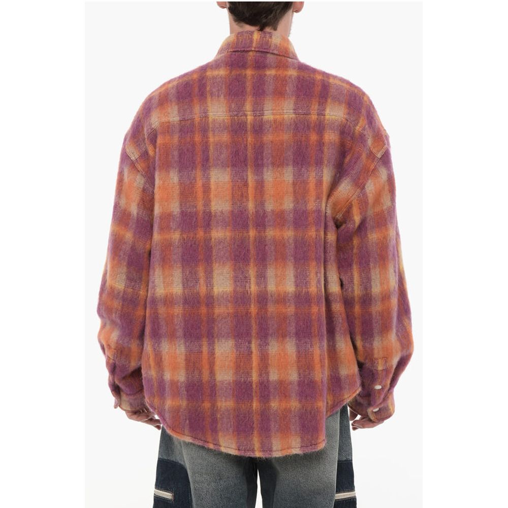 Virgin Wool Overshirt with Snap Buttons