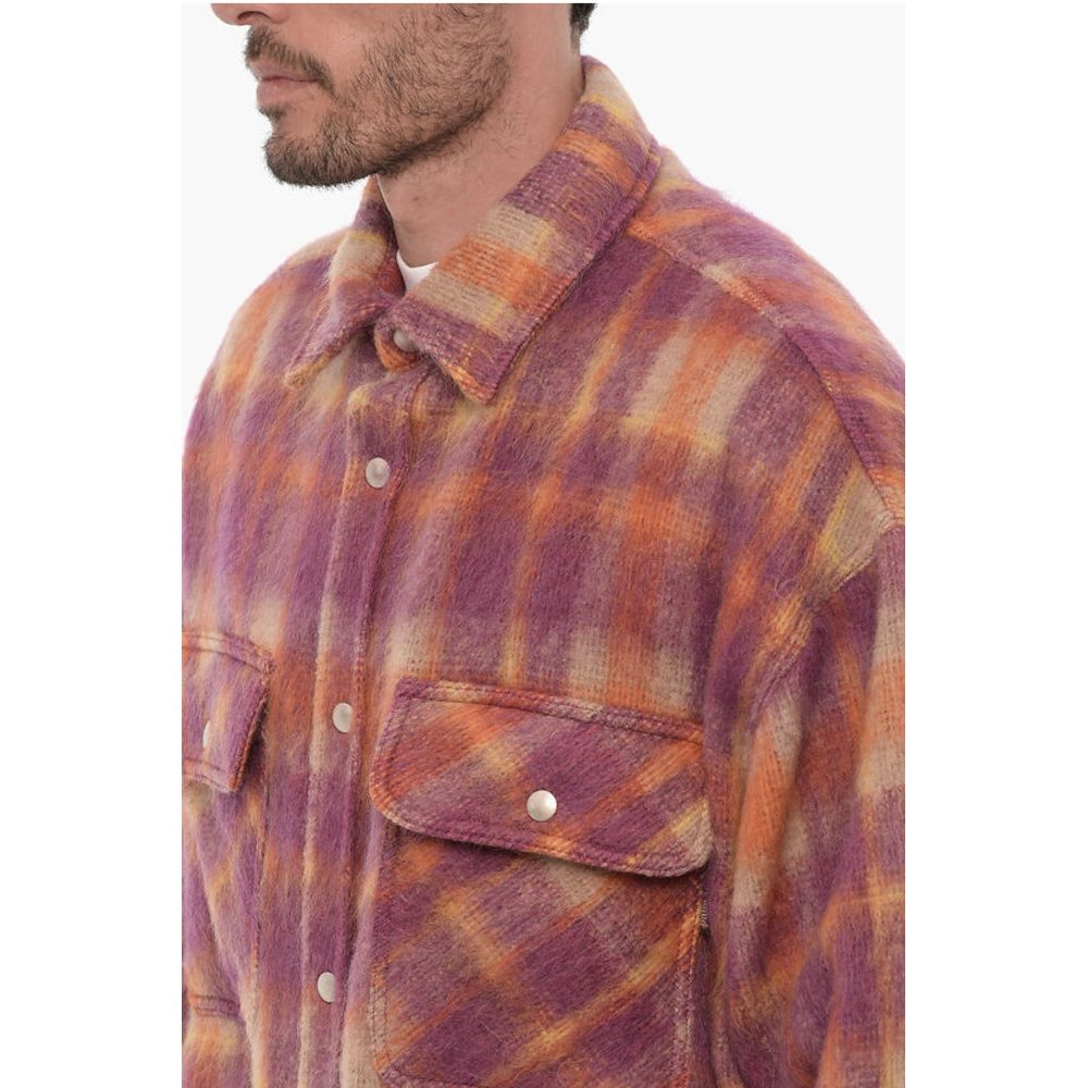 Virgin Wool Overshirt with Snap Buttons