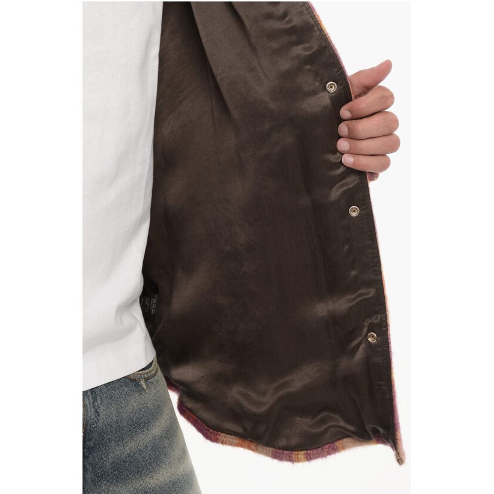 Virgin Wool Overshirt with Snap Buttons
