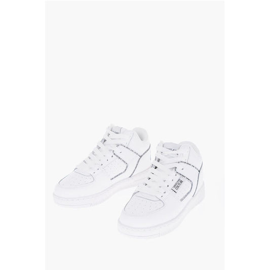 JEANS COUTURE Leather MEYSSA Sneakers with Printed Contrasti