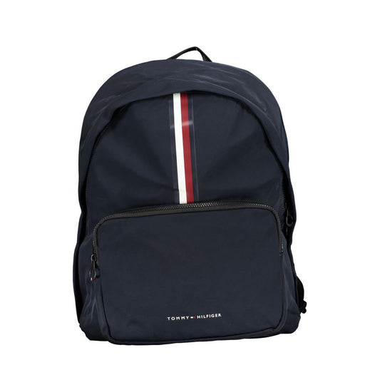 Elegante mochila azul con soporte para portátil