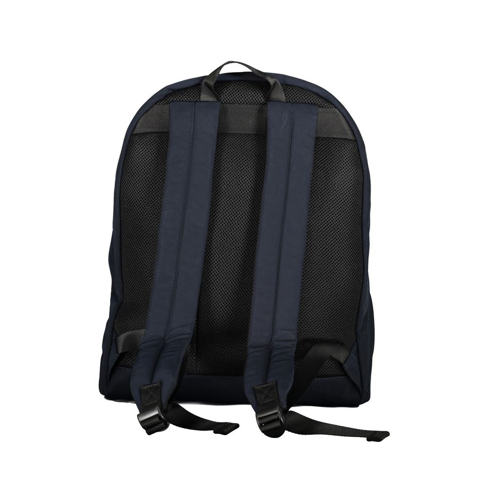 Elegante mochila azul con soporte para portátil