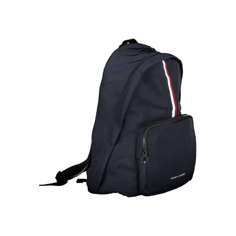 Elegante mochila azul con soporte para portátil