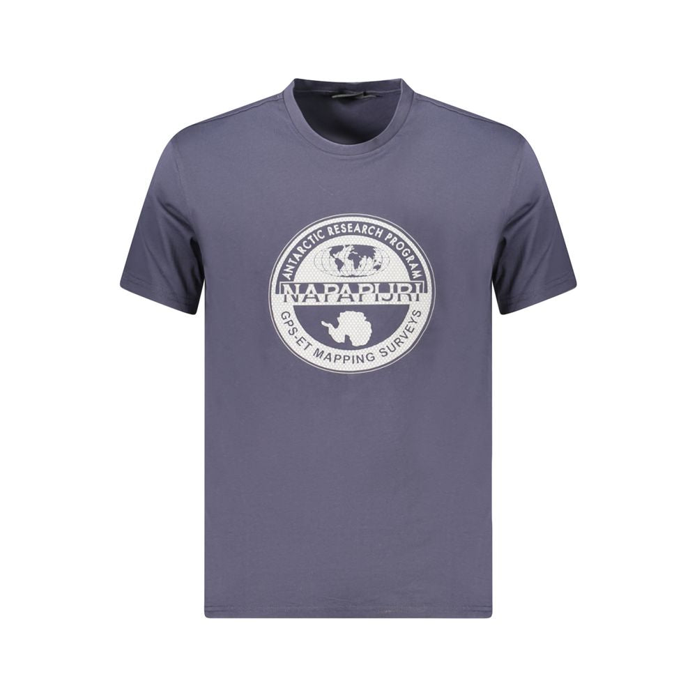 Camiseta azul de algodón para hombre