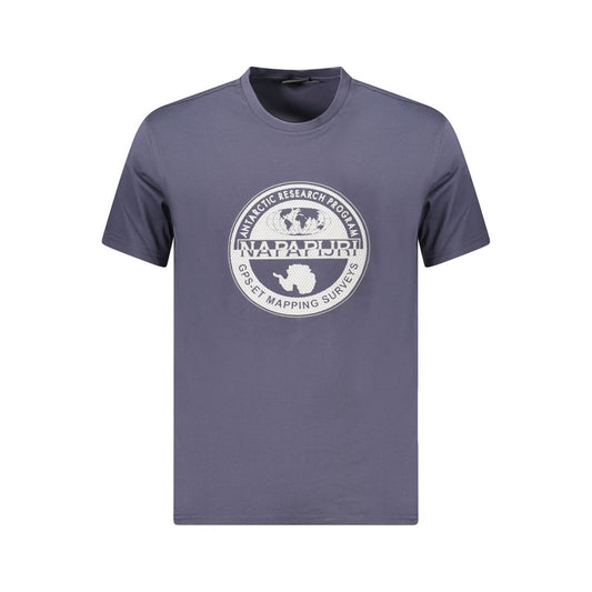 Camiseta azul de algodón para hombre
