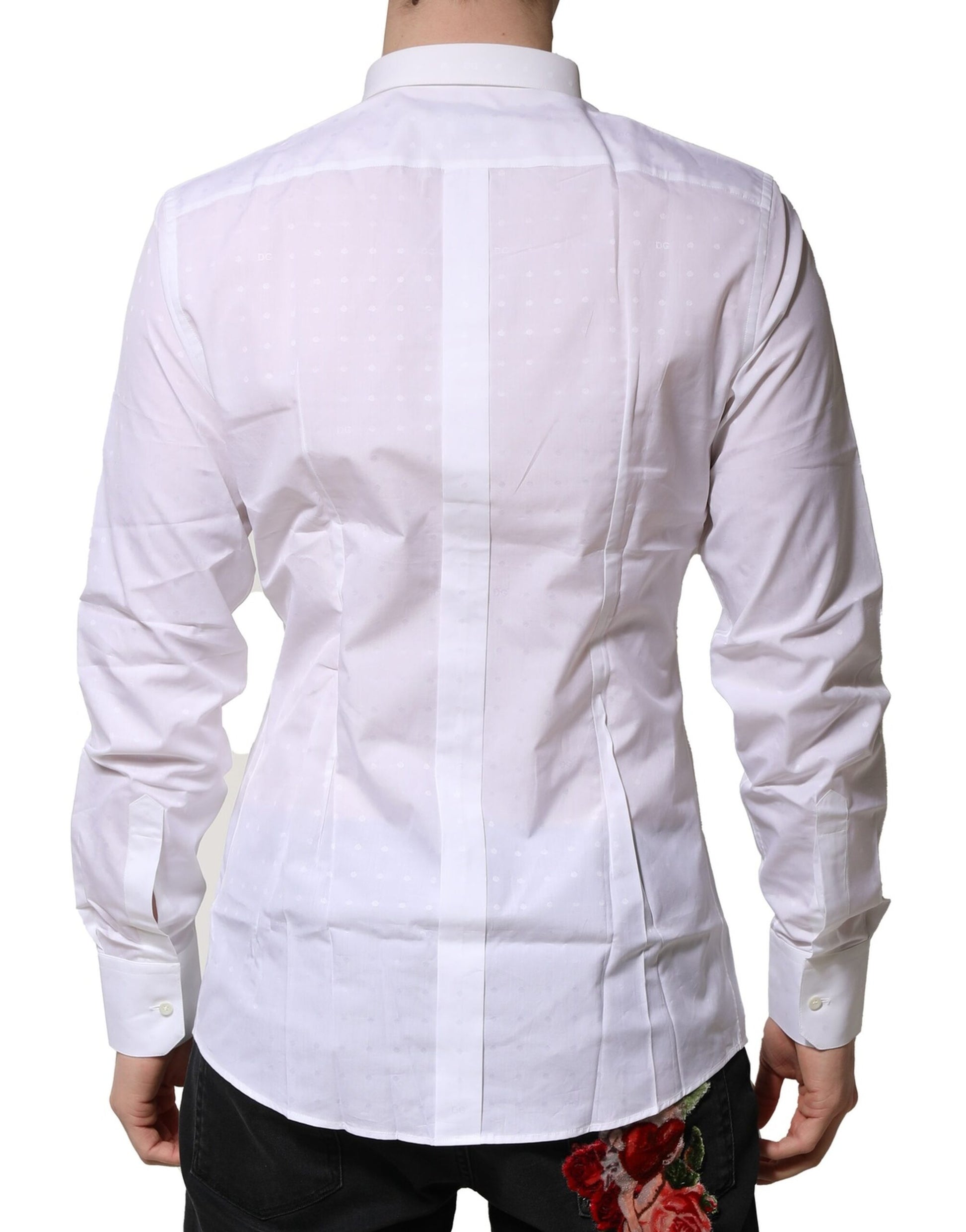 White Cotton GOLD Long Sleeves Formal Shirt