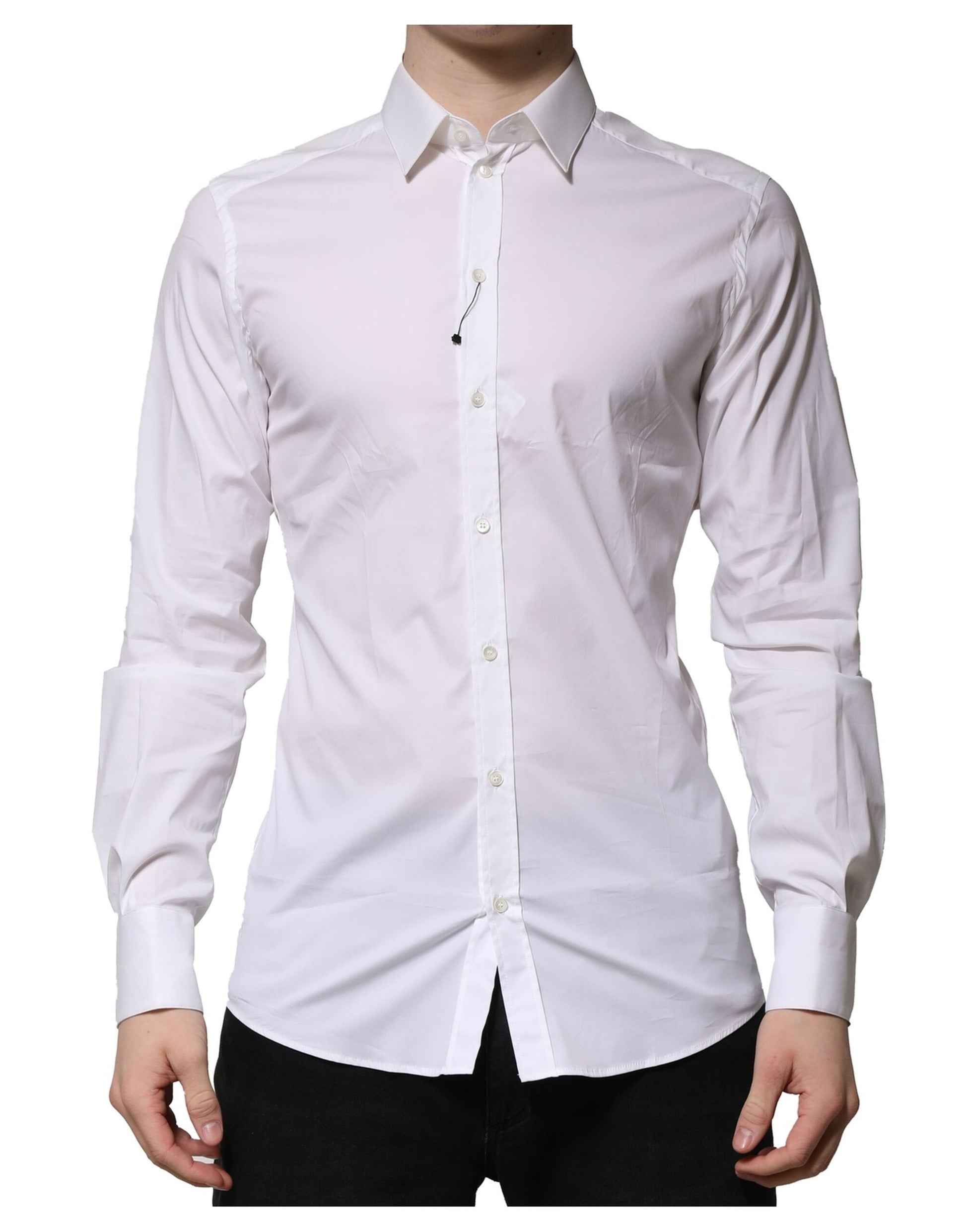 White Cotton GOLD Long Sleeves Formal Shirt