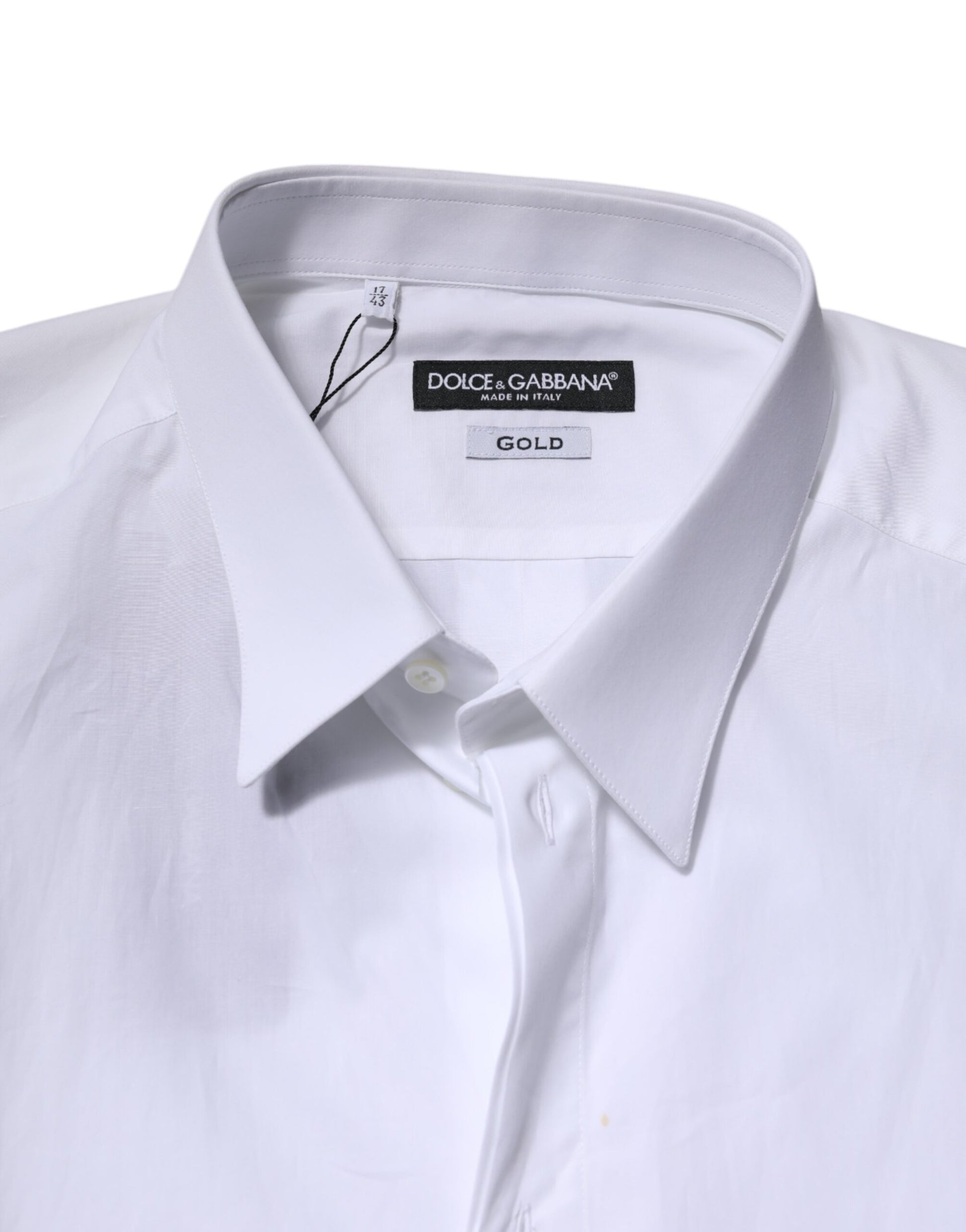 White Cotton GOLD Long Sleeves Formal Shirt
