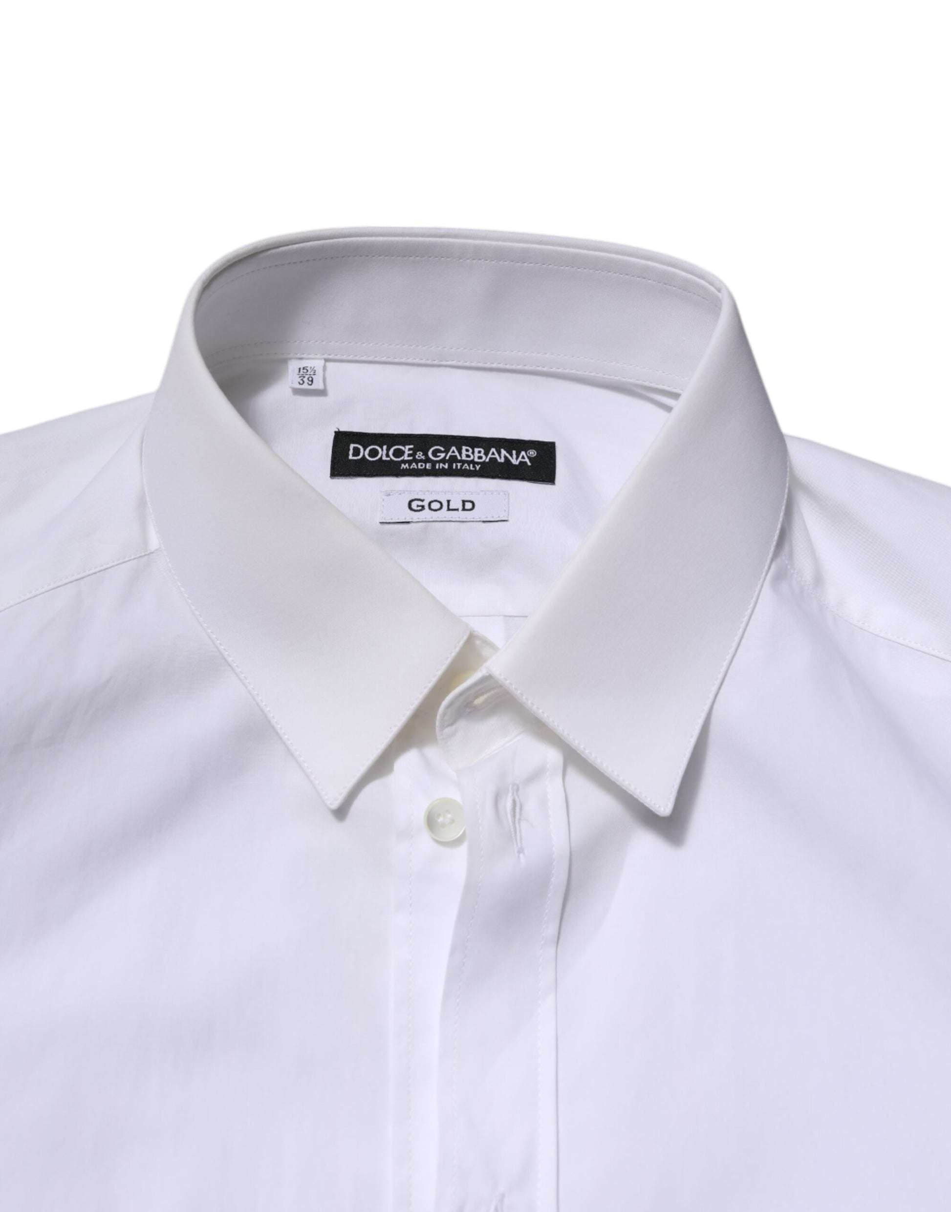 White Cotton GOLD Long Sleeves Formal Shirt