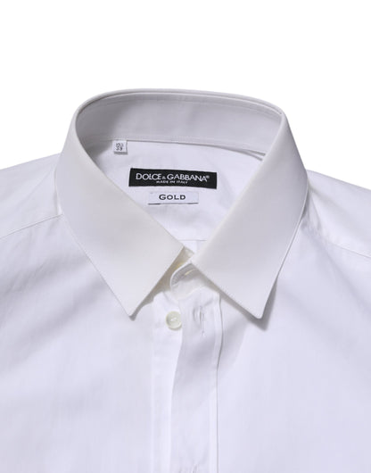 White Cotton GOLD Long Sleeves Formal Shirt