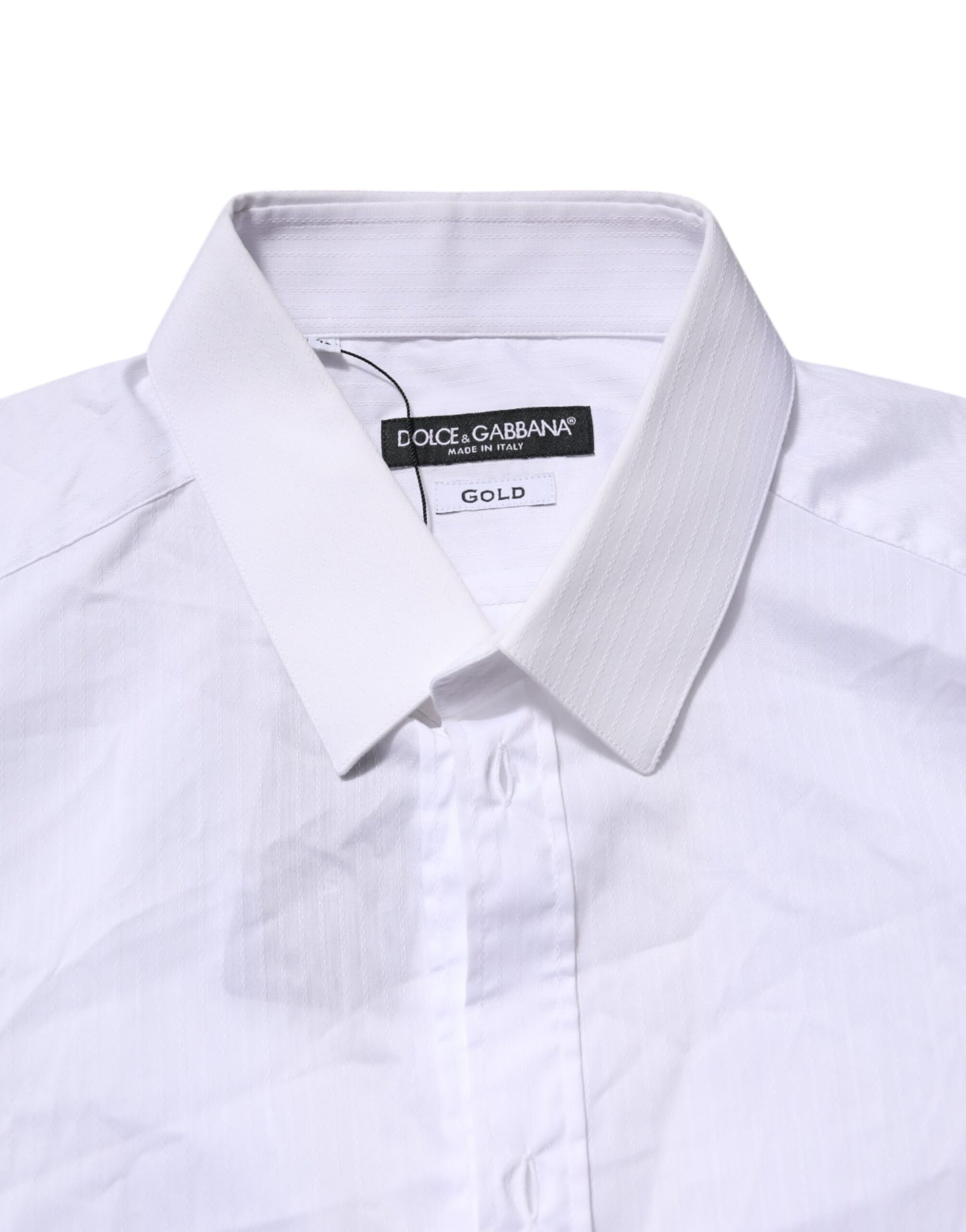 White Cotton GOLD Long Sleeves Formal Shirt