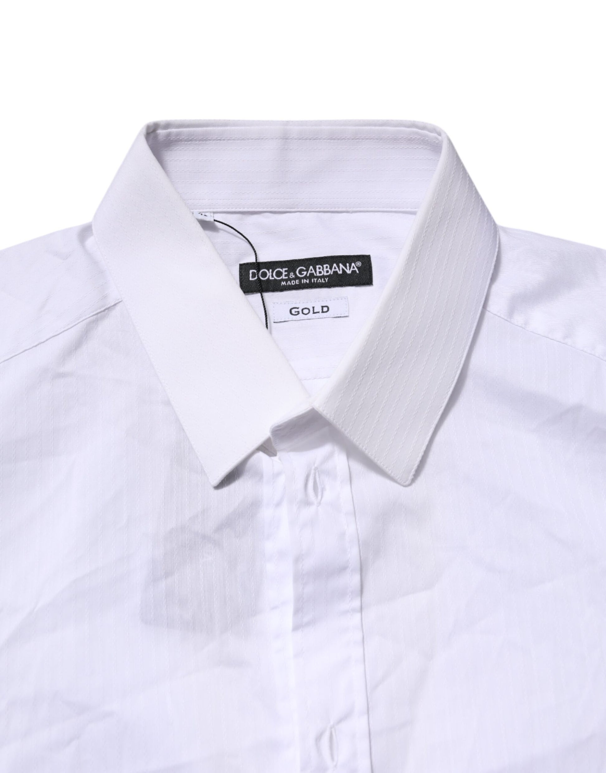 White Cotton GOLD Long Sleeves Formal Shirt