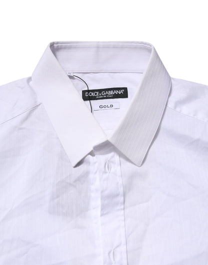 White Cotton GOLD Long Sleeves Formal Shirt