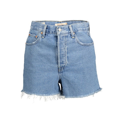 Light Blue Cotton Women Short