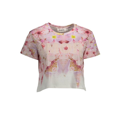 Camiseta de mujer de algodón rosa