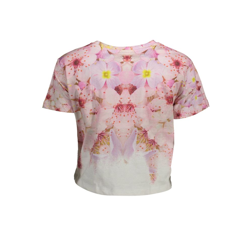 Camiseta de mujer de algodón rosa