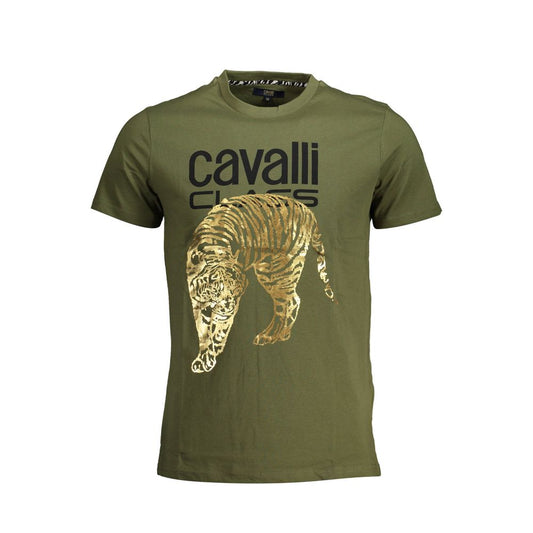 Camiseta verde de algodón para hombre