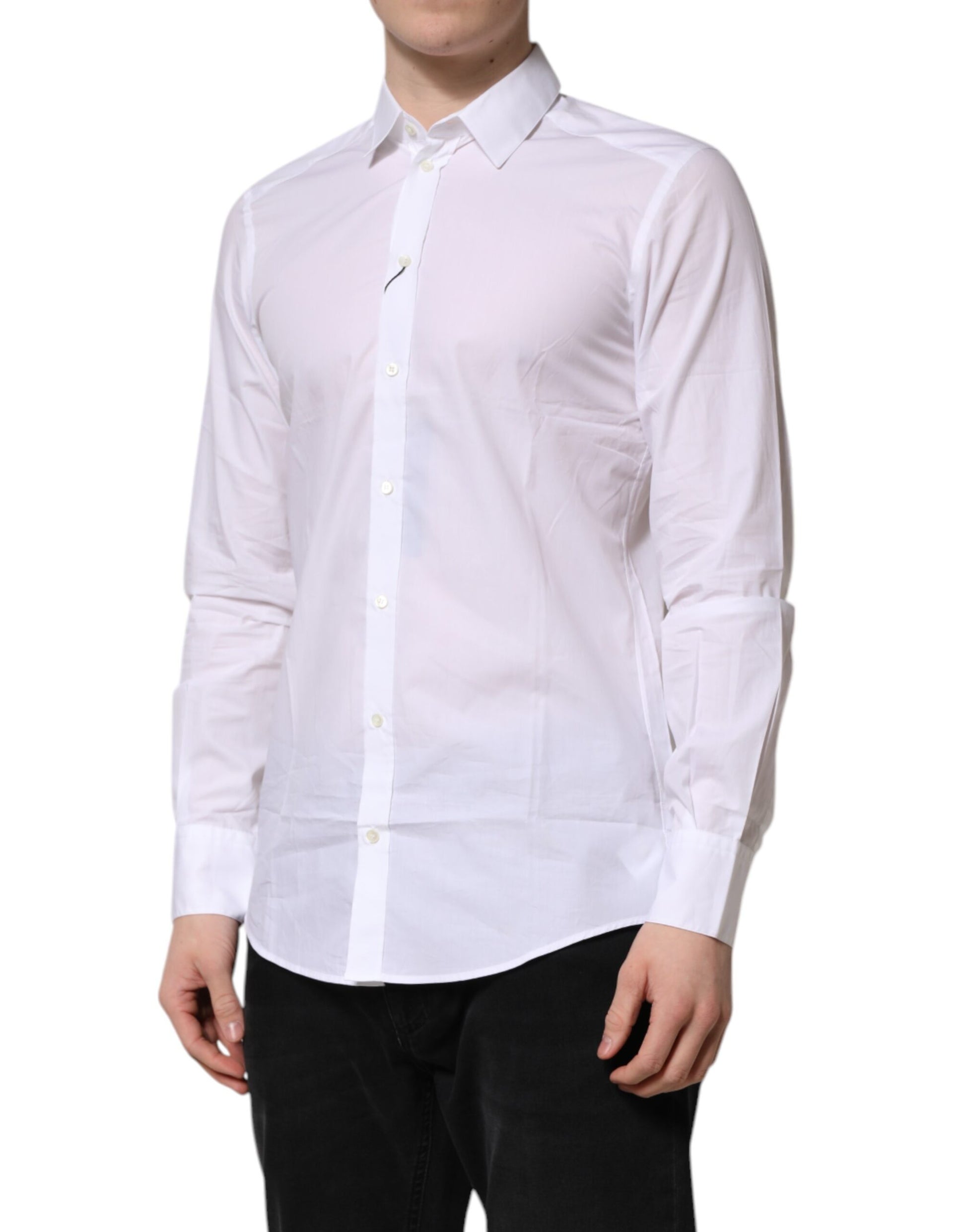 White Cotton Long Sleeves Dress Formal Shirt