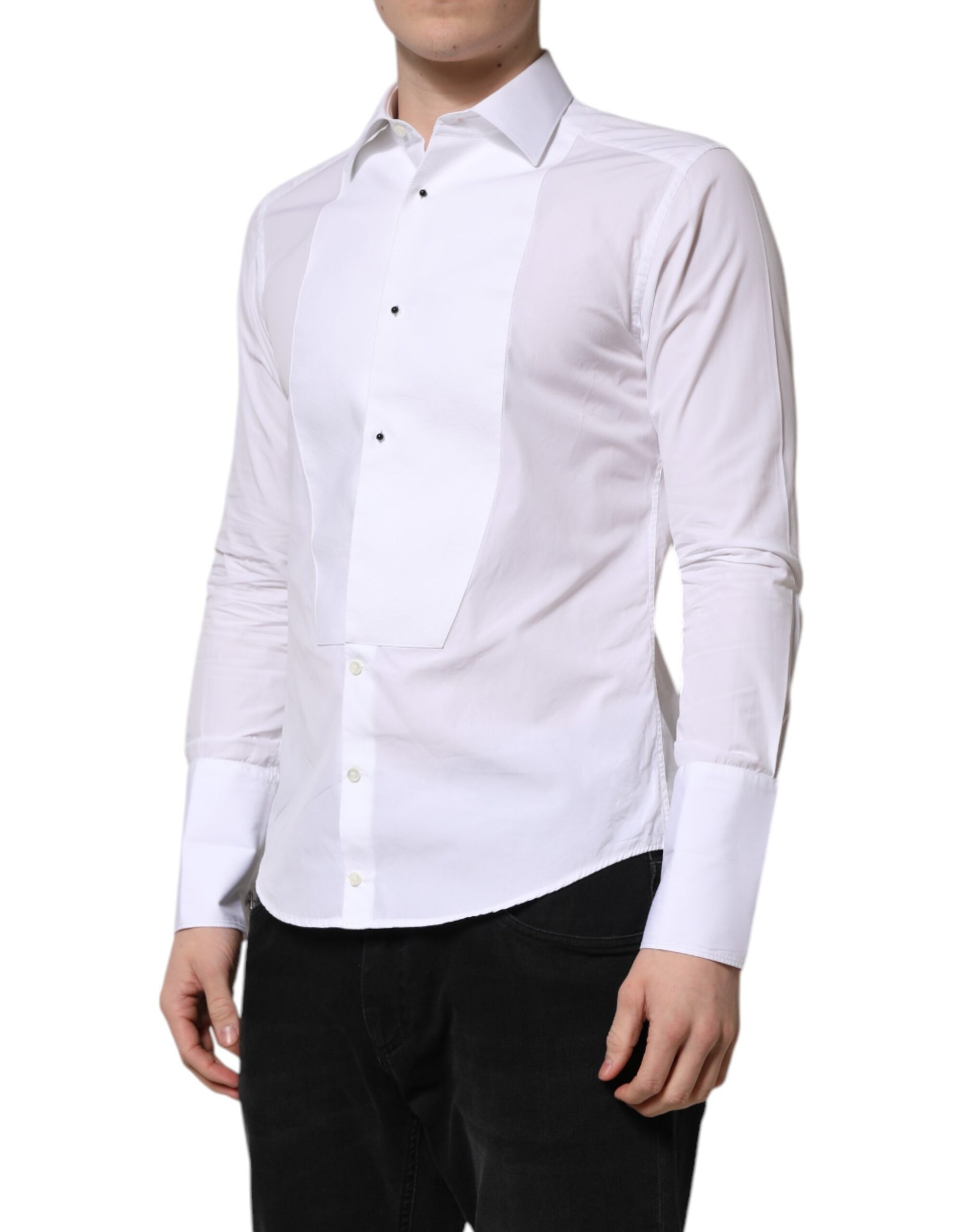 White GOLD Long Sleeve Dress Men Formal Shirt