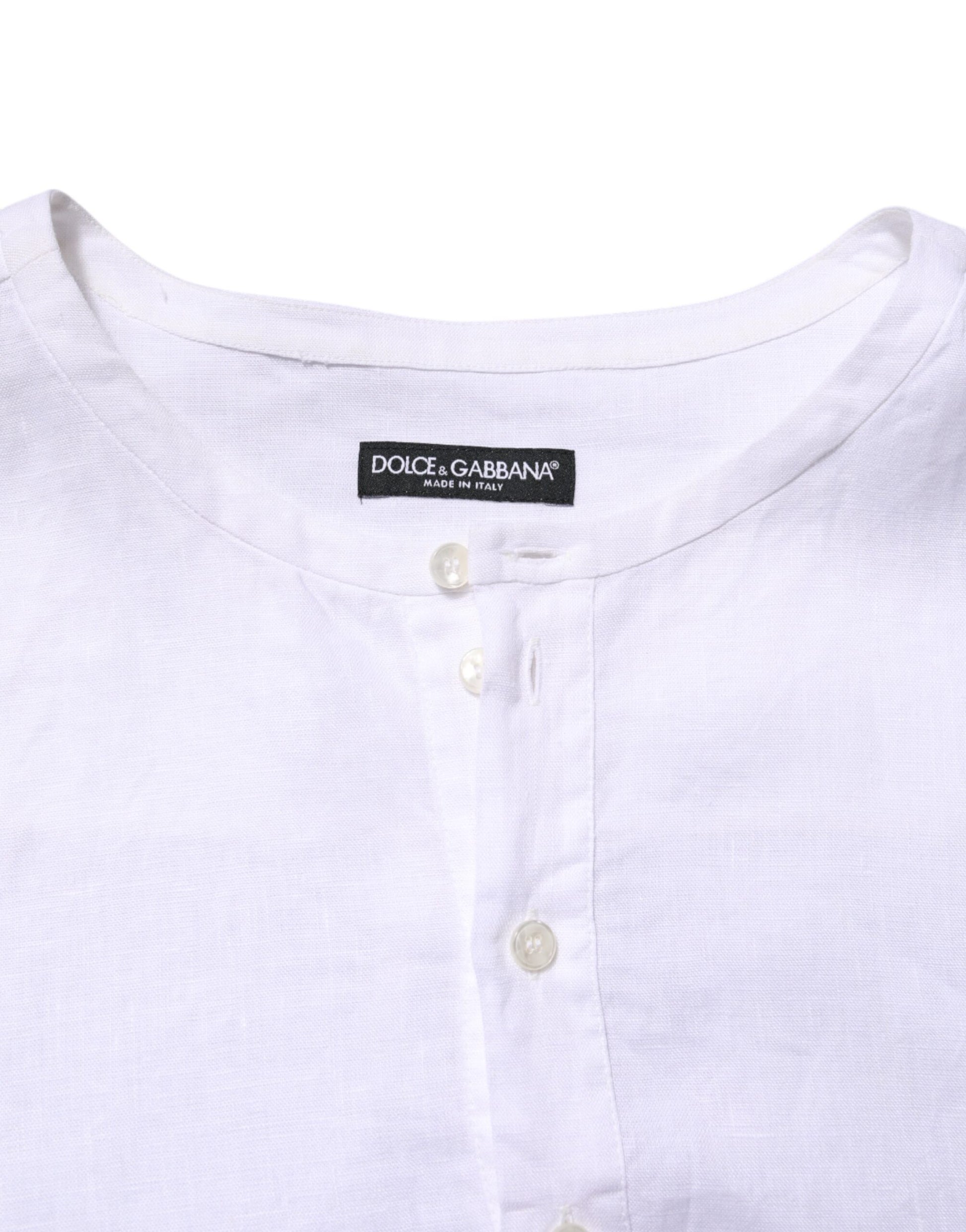 White Linen Long Sleeves Casual Men Shirt