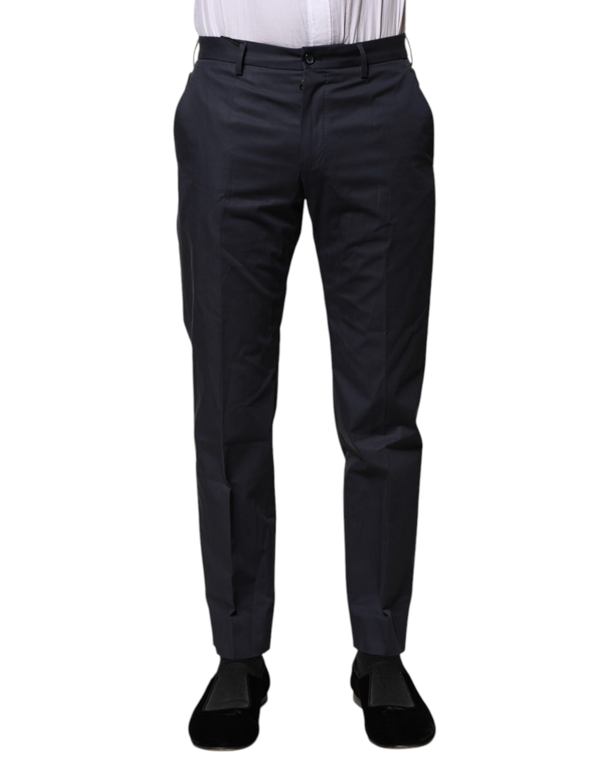 Dark Blue Cotton Formal Pants