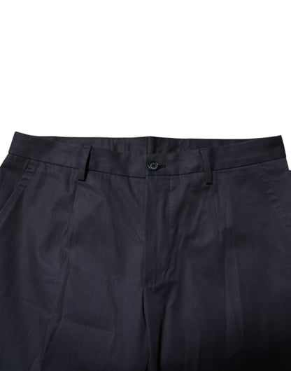 Dark Blue Cotton Formal Pants