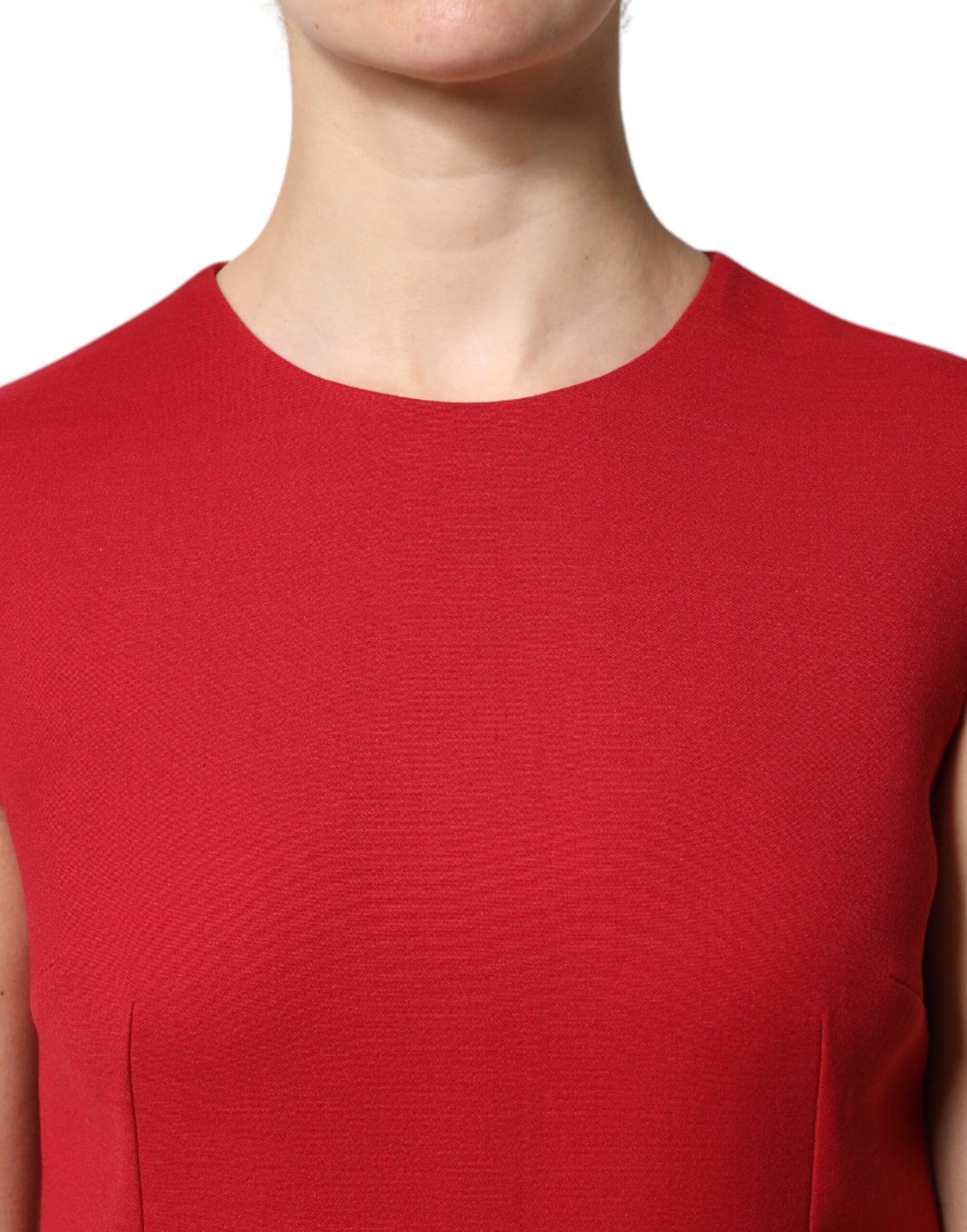 Red Wool Sleeveless KneeLength A-line Dress