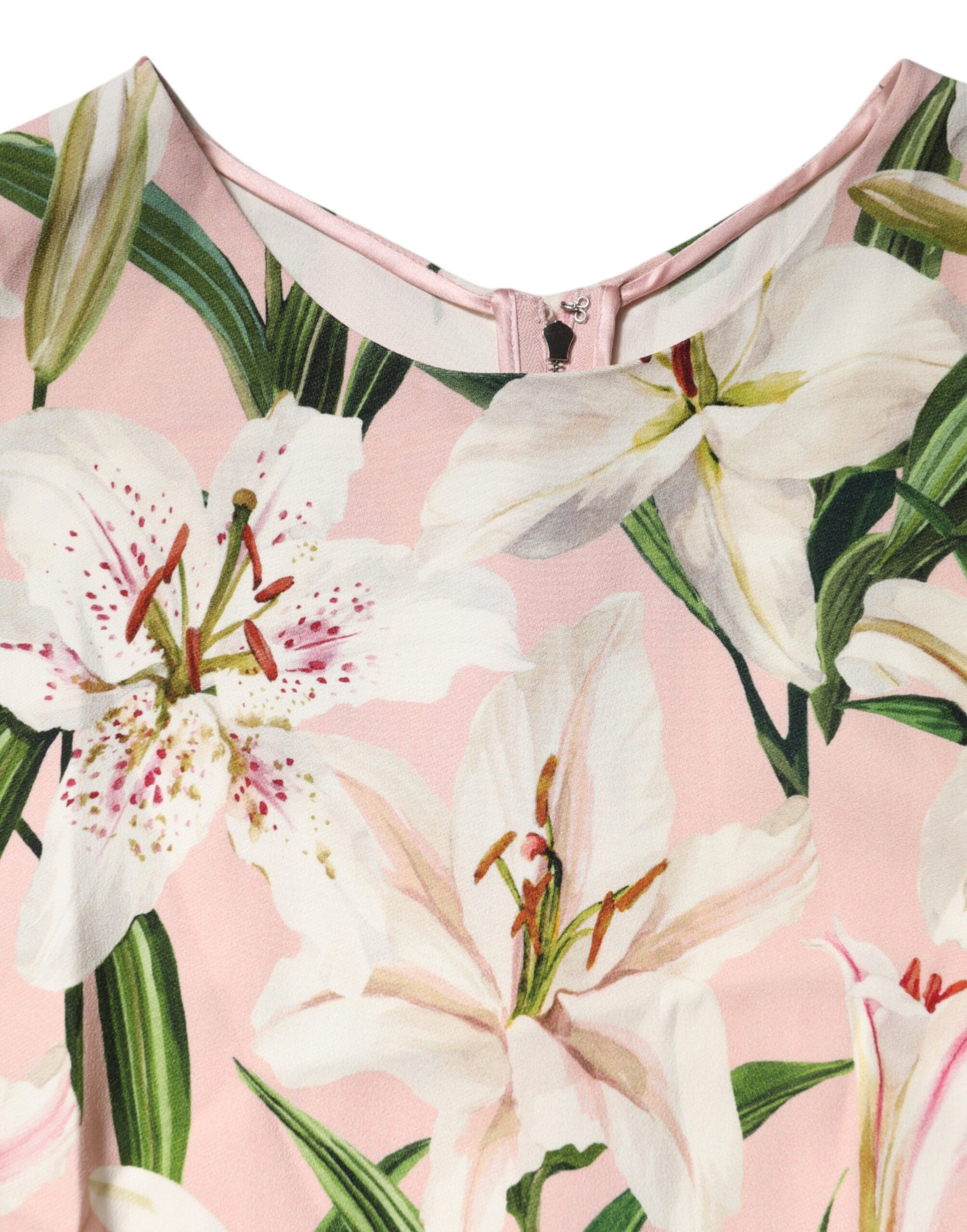 Pink Floral Print Sleeveless Tank Blouse Top