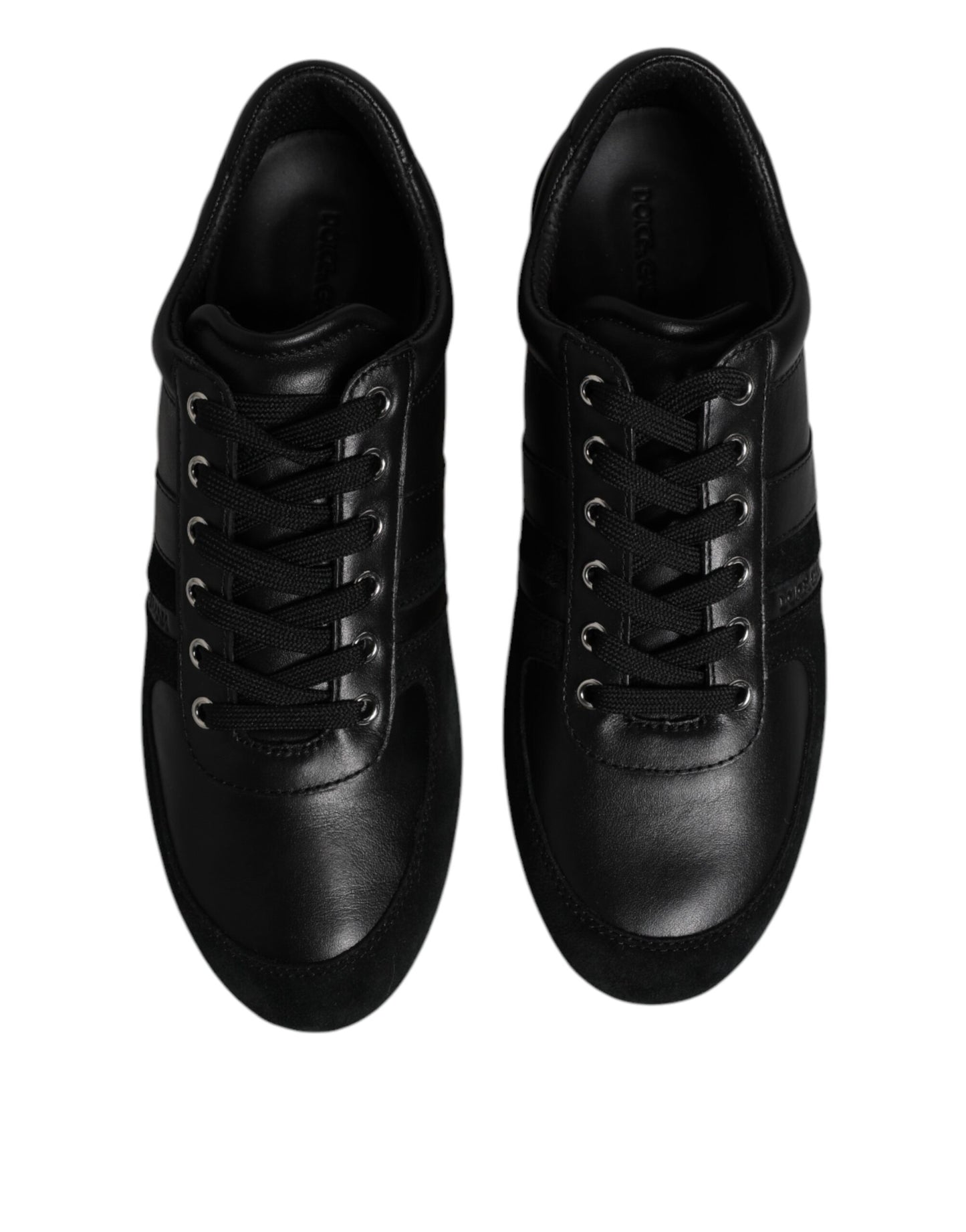 Black Suede Leather Low Top Sneakers Shoes
