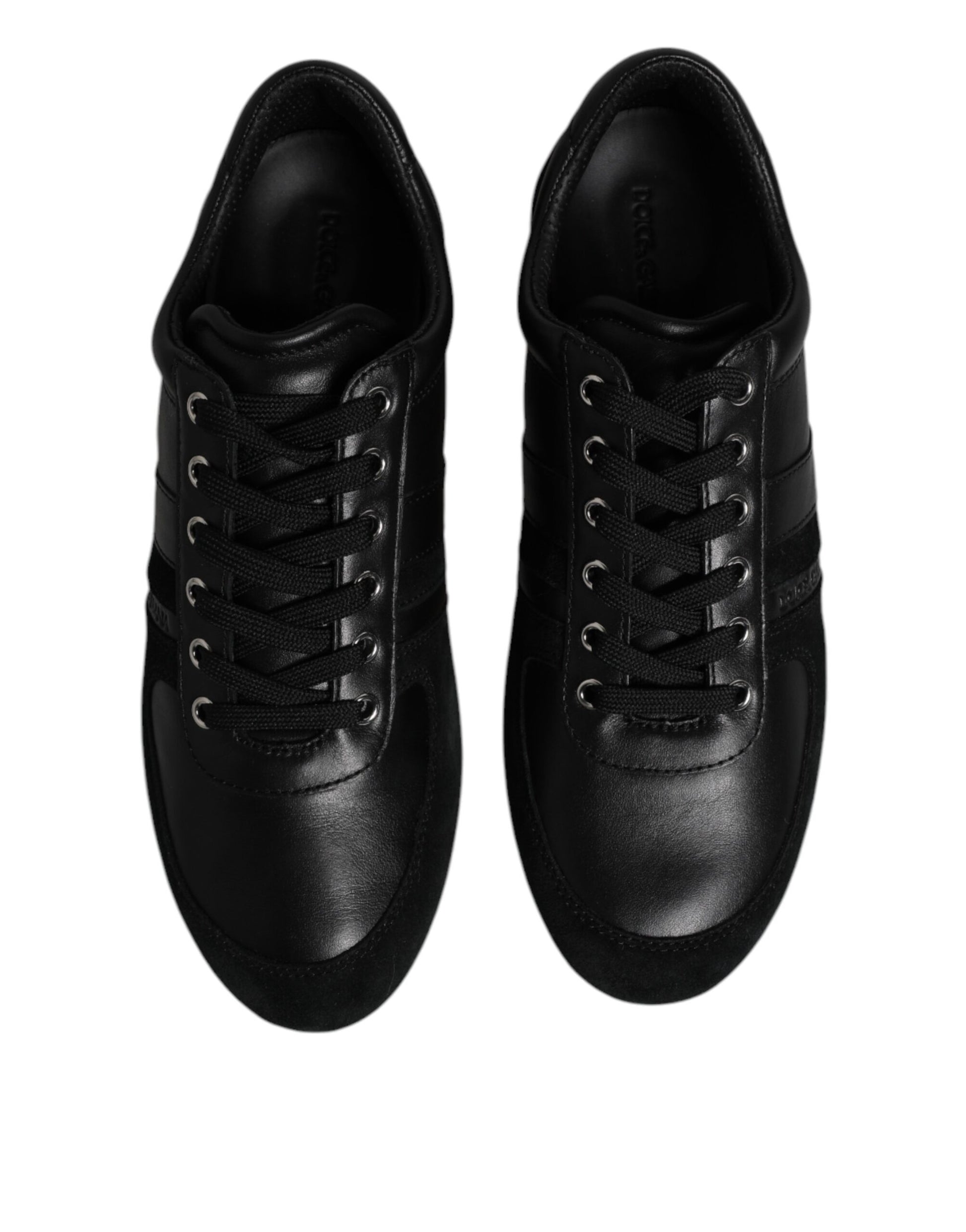 Black Suede Leather Low Top Sneakers Shoes