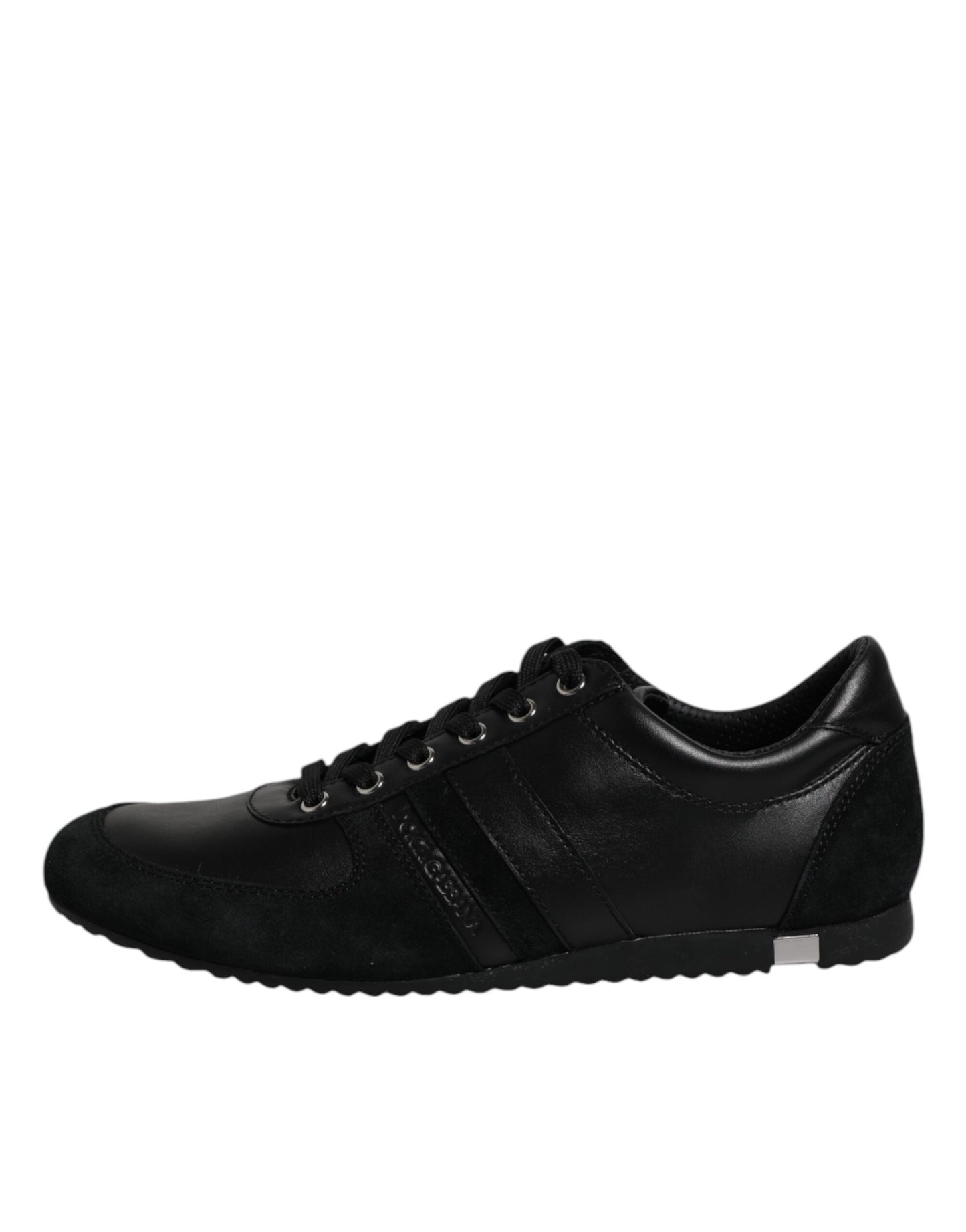 Black Suede Leather Low Top Sneakers Shoes