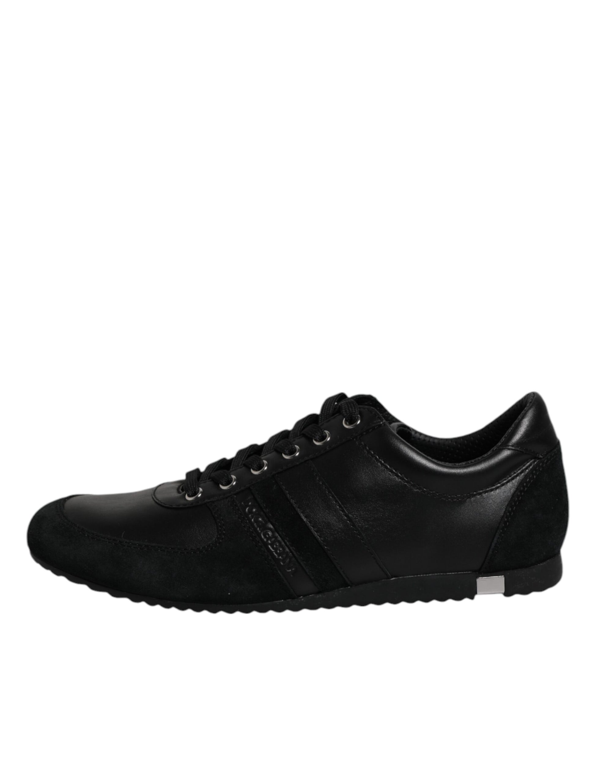 Black Suede Leather Low Top Sneakers Shoes