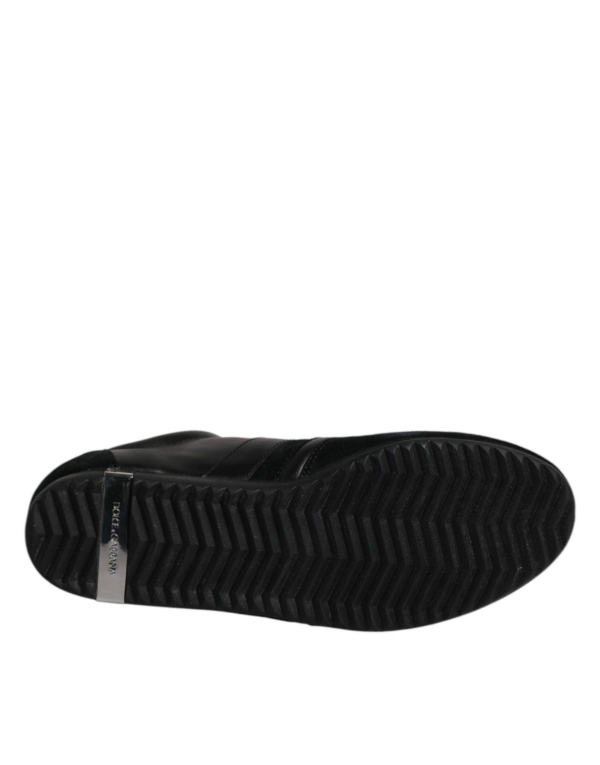 Black Suede Leather Low Top Sneakers Shoes