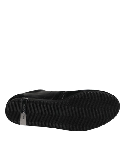 Black Suede Leather Low Top Sneakers Shoes