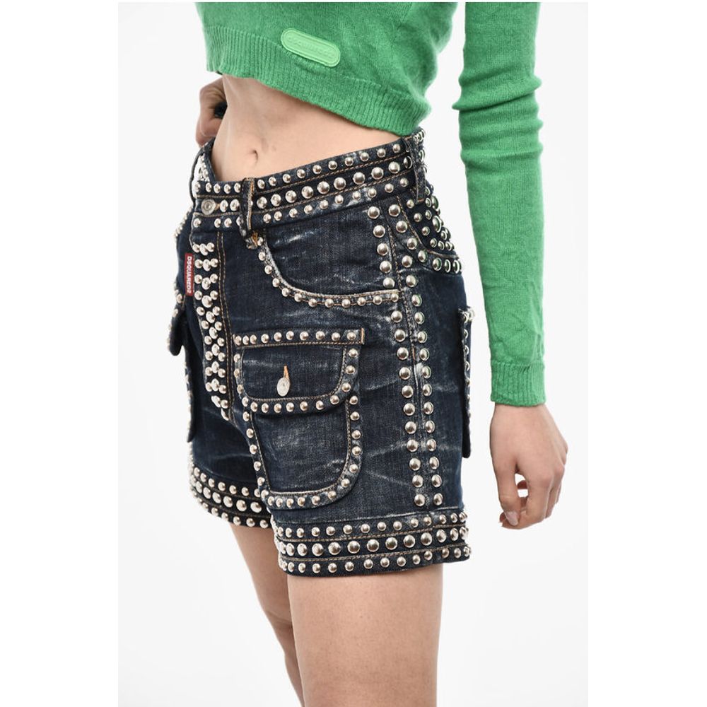Studded Denim Shorts