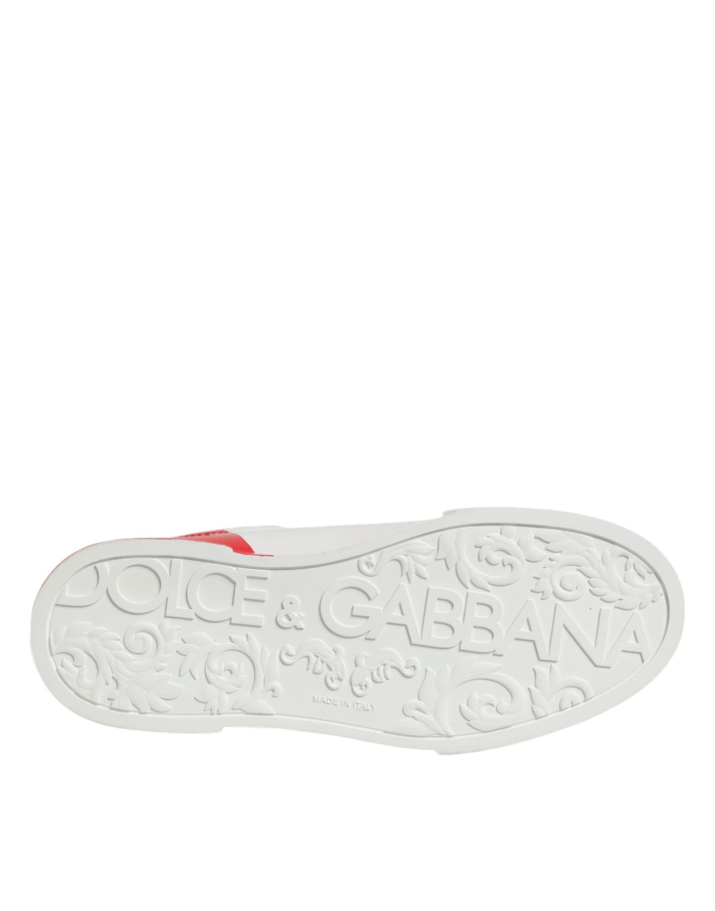 White Red Leather Logo Low Top Sneakers Shoes