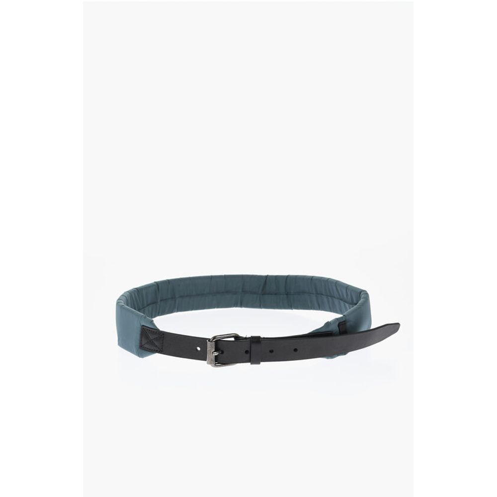 Padded Belt with Leather Detail