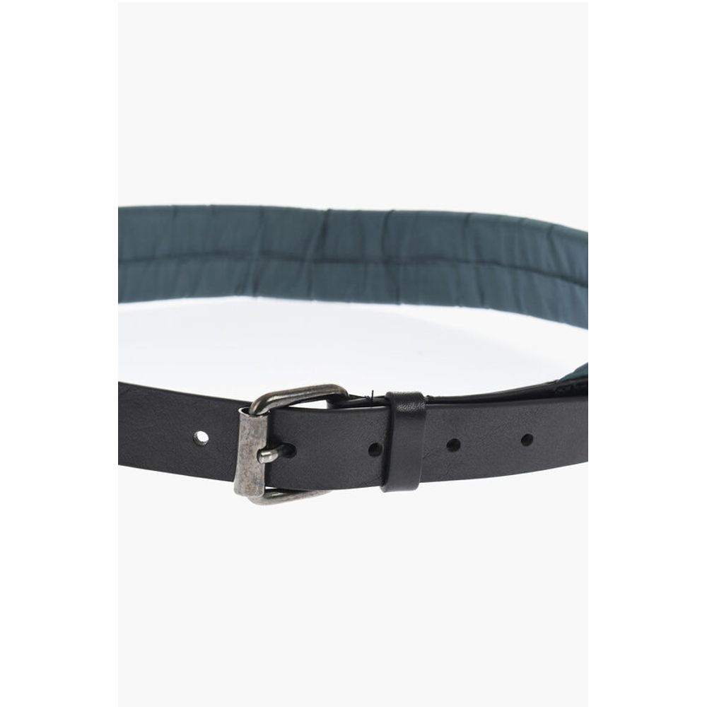 Padded Belt with Leather Detail