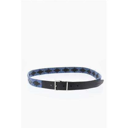 Leather Belt with Fabric Details 30mm