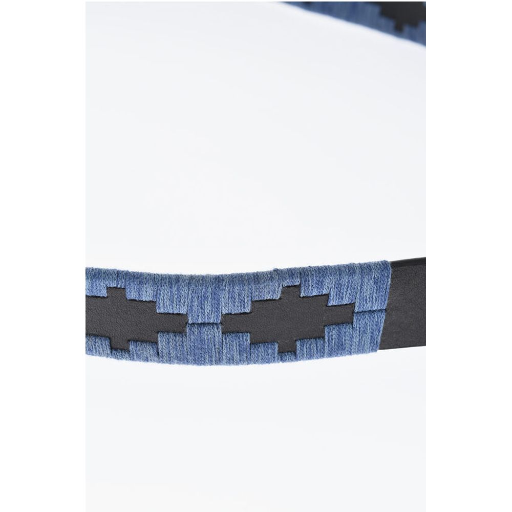 Leather Belt with Fabric Details 30mm