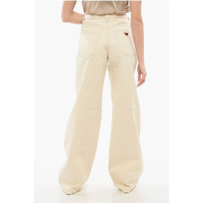 Canvas High-waisted Denims with Wide Leg