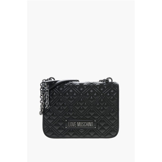LOVE Quilted Faux Leather Shoulder Bag