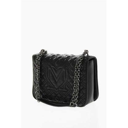 LOVE Quilted Faux Leather Shoulder Bag